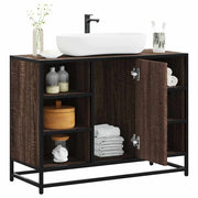 Wastafelkast 80x33x60 cm bewerkt hout bruin