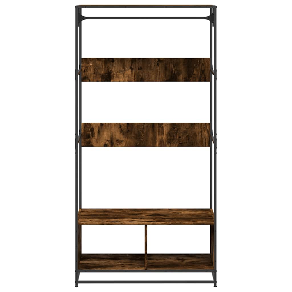 Kledingkast 90x50x180 cm bewerkt hout gerookt eikenkleurig