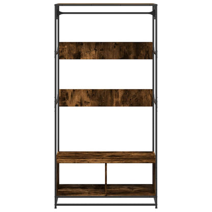 Kledingkast 90x50x180 cm bewerkt hout gerookt eikenkleurig