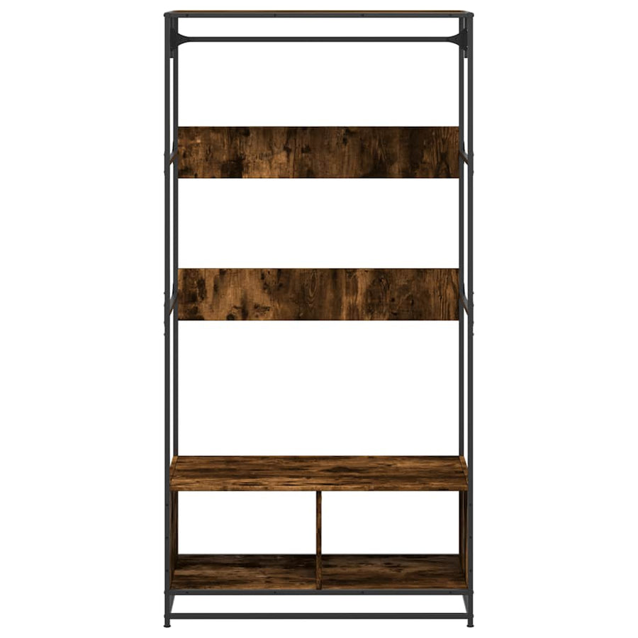 Kledingkast 90x50x180 cm bewerkt hout gerookt eikenkleurig