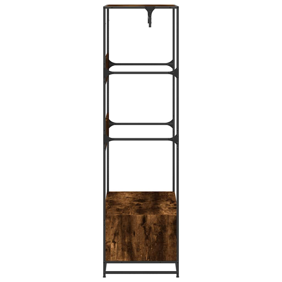 Kledingkast 90x50x180 cm bewerkt hout gerookt eikenkleurig