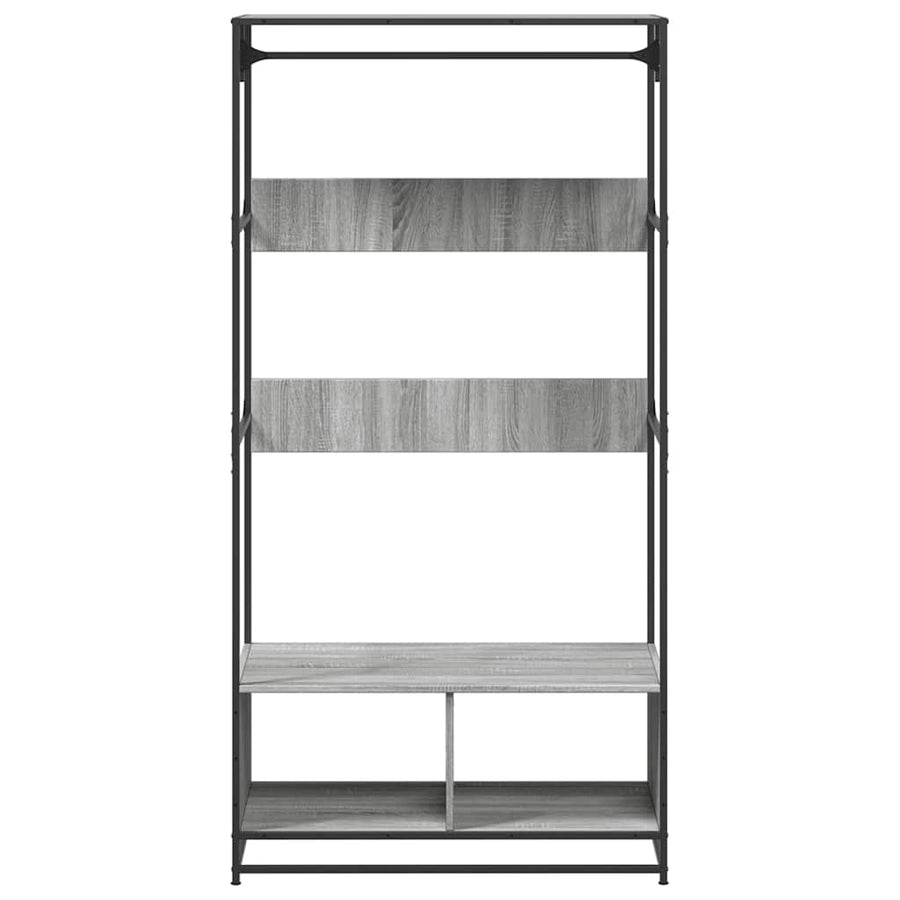 Kledingkast 90x50x180 cm bewerkt hout grijs sonoma eikenkleurig