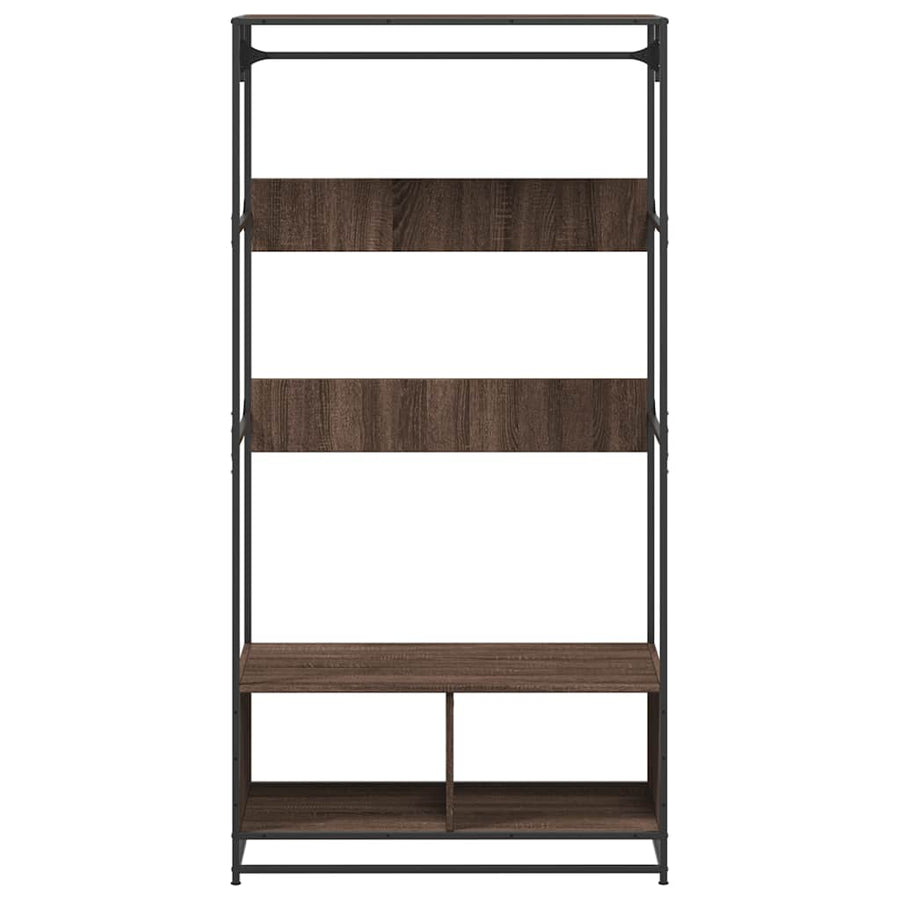 Kledingkast 90x50x180 cm bewerkt hout bruin eikenkleurig