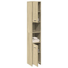 Bathroom cabinet 30x30x183.5 cm chipboard Sonoma oak effect