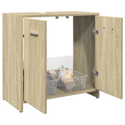 Wastafelkast 60x33x60 cm bewerkt hout sonoma eiken