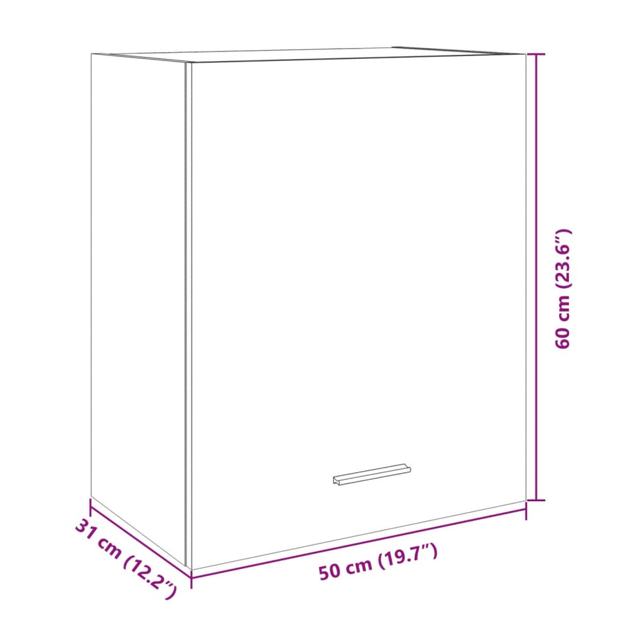Wandkast 50x31x60 cm bewerkt hout sonoma eikenkleurig