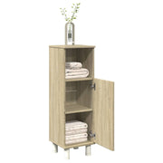 Badkamerkast 30,5x30x95 cm bewerkt hout sonoma eiken