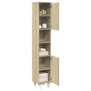 Badkamerkast 30,5x30x179 cm bewerkt hout sonoma eiken