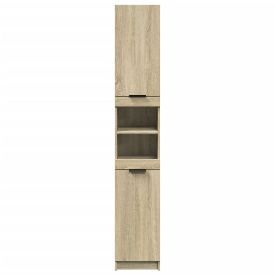 Badkamerkast 32x34x188,5 cm bewerkt hout sonoma eikenkleurig