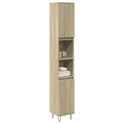 Badkamerkast 30x30x190 cm bewerkt hout sonoma eiken