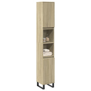 Badkamerkast 30x30x190 cm bewerkt hout sonoma eiken