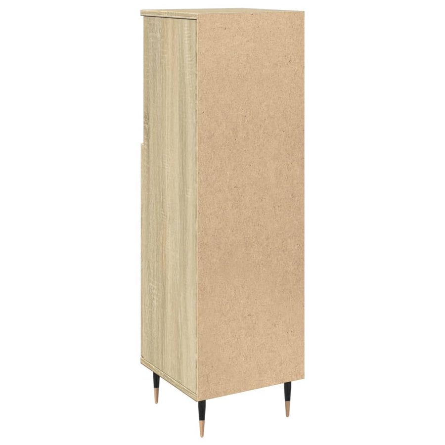Badkamerkast 30x30x100 cm bewerkt hout sonoma eikenkleurig