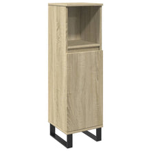 Badkamerkast 30x30x100 cm bewerkt hout sonoma eikenkleurig