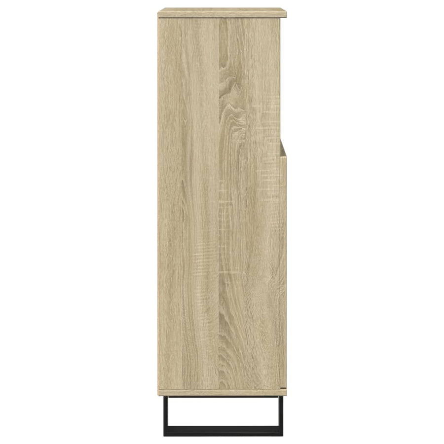 Badkamerkast 30x30x100 cm bewerkt hout sonoma eikenkleurig