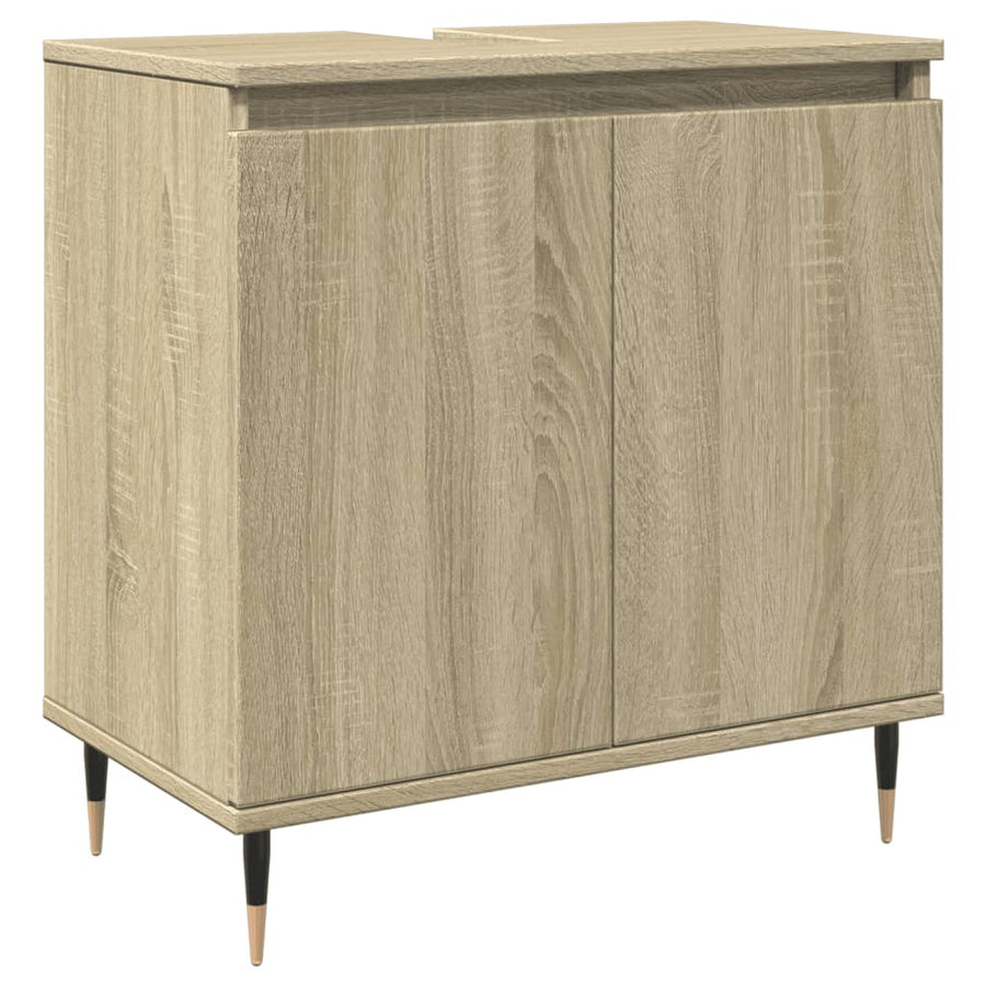 Badkamerkast 58x33x60 cm bewerkt hout sonoma eikenkleurig