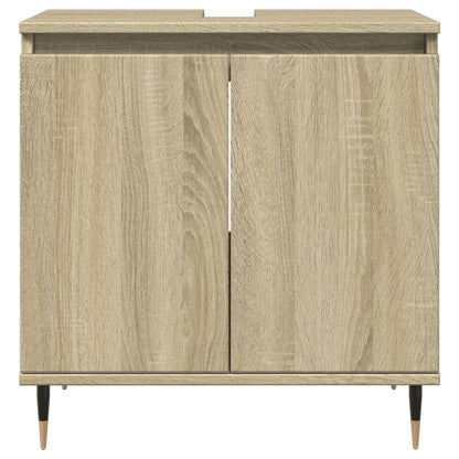 Badkamerkast 58x33x60 cm bewerkt hout sonoma eikenkleurig