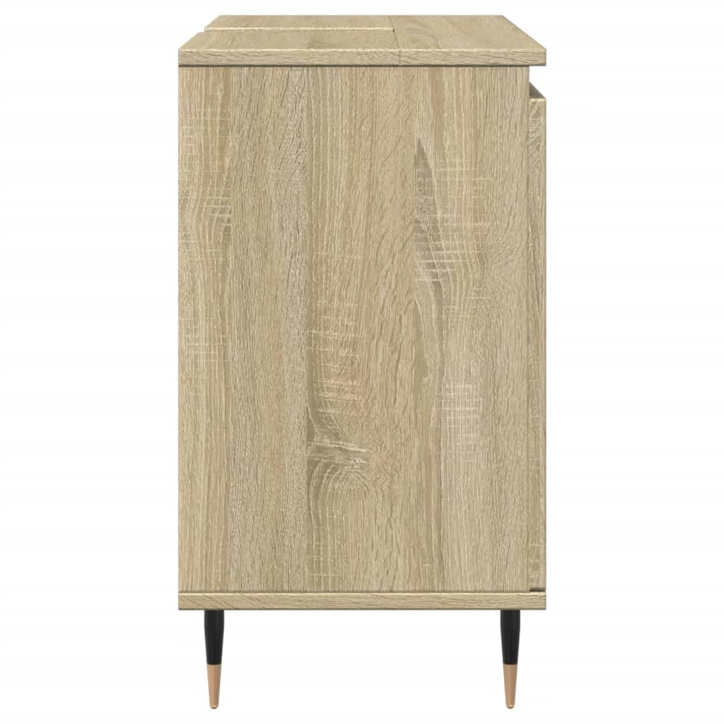 Badkamerkast 58x33x60 cm bewerkt hout sonoma eikenkleurig