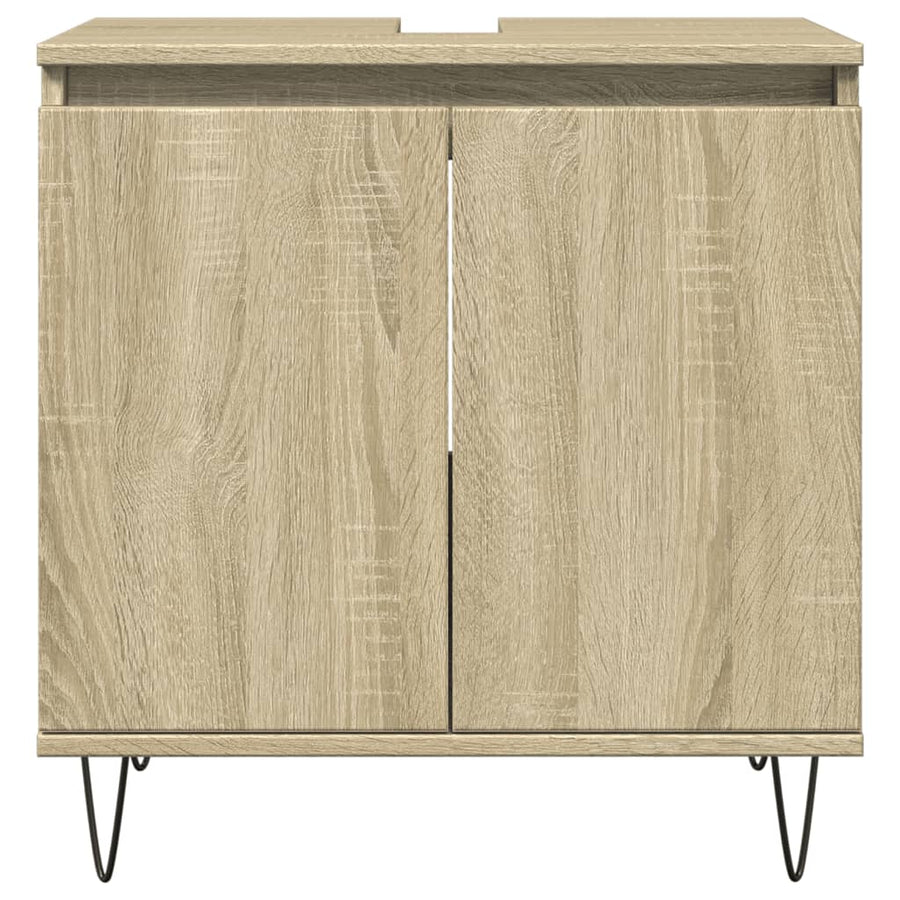 Badkamerkast 58x33x60 cm bewerkt hout sonoma eikenkleurig