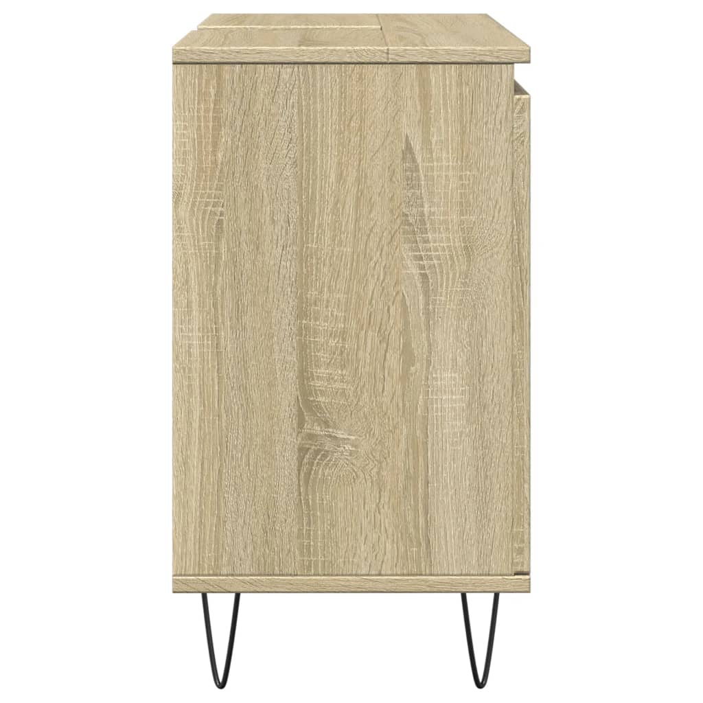 Badkamerkast 58x33x60 cm bewerkt hout sonoma eikenkleurig