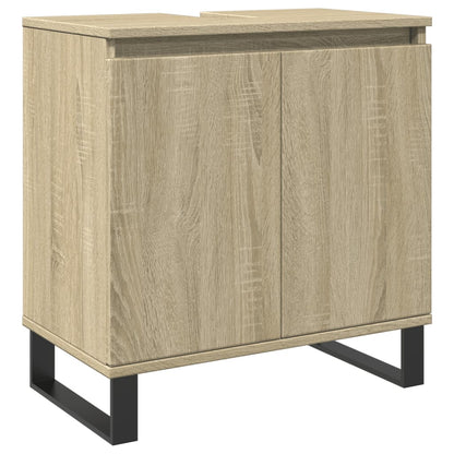 Badkamerkast 58x33x60 cm bewerkt hout sonoma eikenkleurig