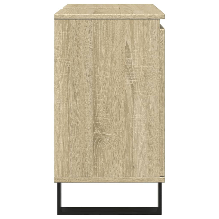 Badkamerkast 58x33x60 cm bewerkt hout sonoma eikenkleurig