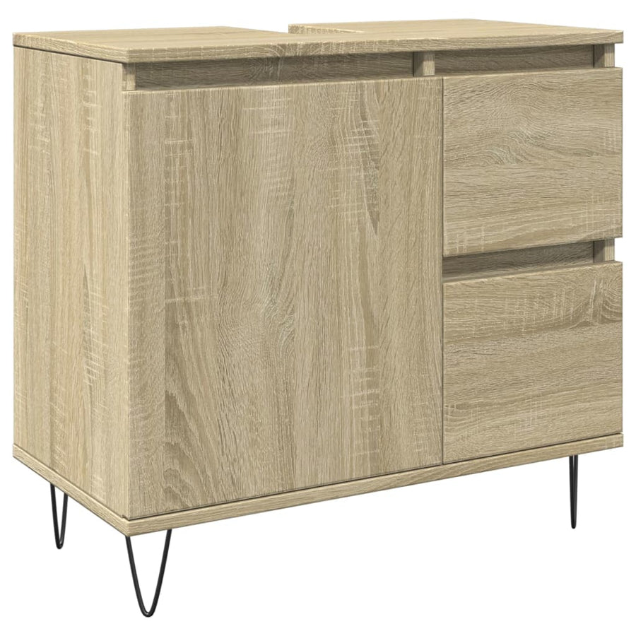 Badkamerkast 65x33x60 cm bewerkt hout sonoma eikenkleurig