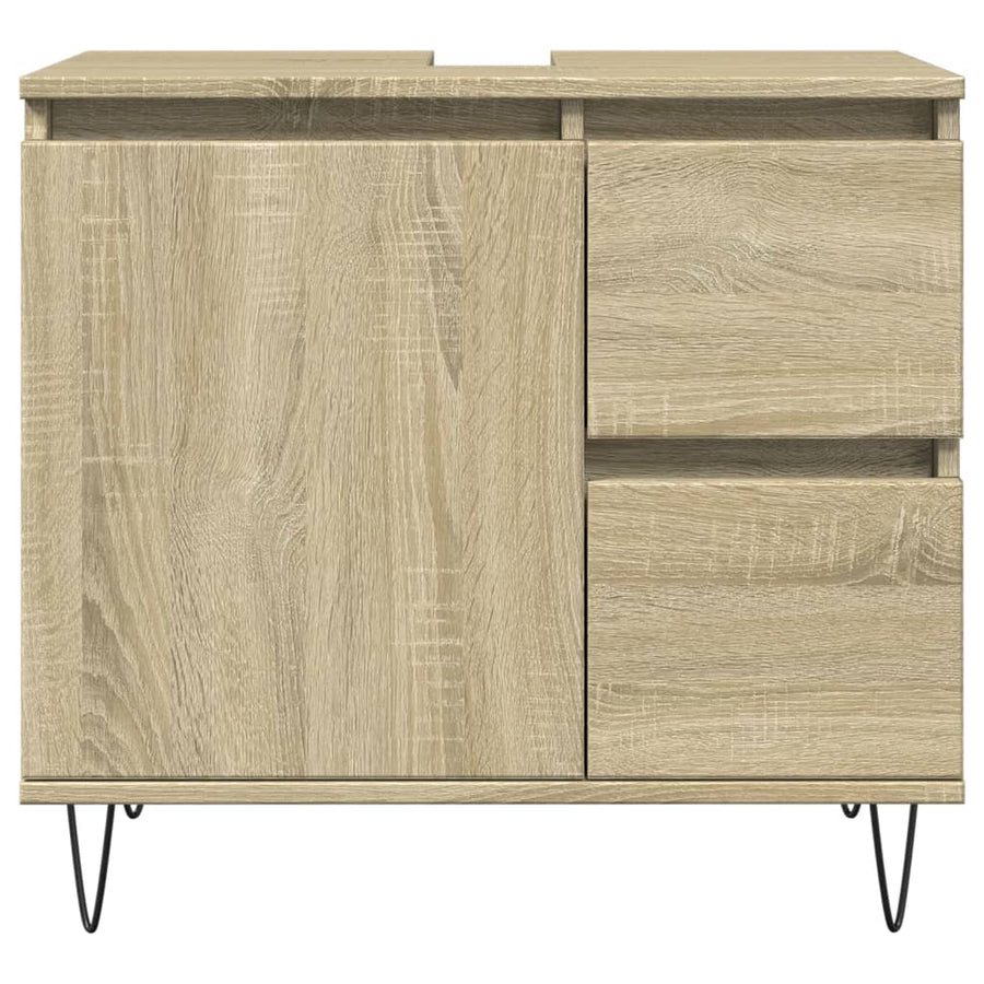 Badkamerkast 65x33x60 cm bewerkt hout sonoma eikenkleurig