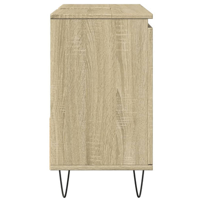 Badkamerkast 65x33x60 cm bewerkt hout sonoma eikenkleurig
