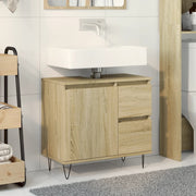 Badkamerkast 65x33x60 cm bewerkt hout sonoma eiken