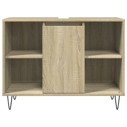 Badkamerkast 80x33x60 cm bewerkt hout sonoma eikenkleurig