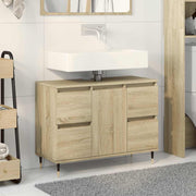 Badkamerkast 80x33x60 cm bewerkt hout sonoma eiken