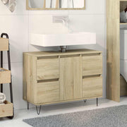 Badkamerkast 80x33x60 cm bewerkt hout sonoma eiken