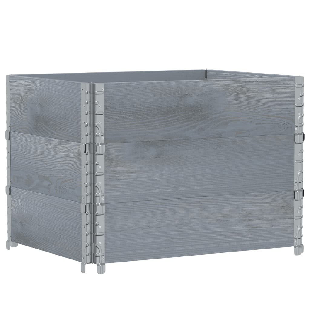 Palletopzetranden 3 st 80x60 cm massief grenenhout grijs