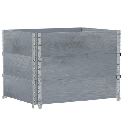 Palletopzetranden 3 st 80x60 cm massief grenenhout grijs