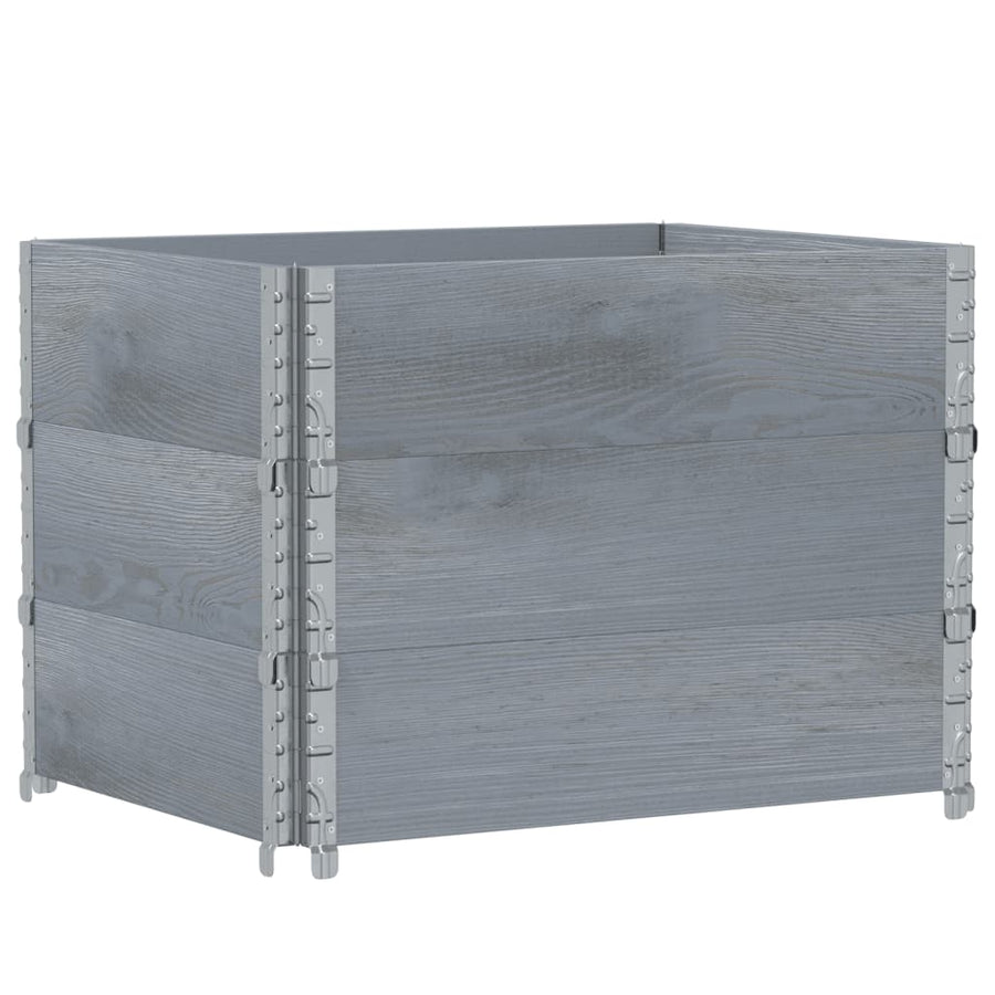Palletopzetranden 3 st 80x60 cm massief grenenhout grijs