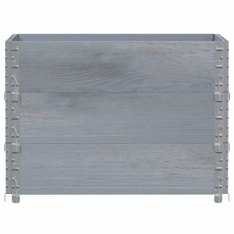Palletopzetranden 3 st 80x60 cm massief grenenhout grijs
