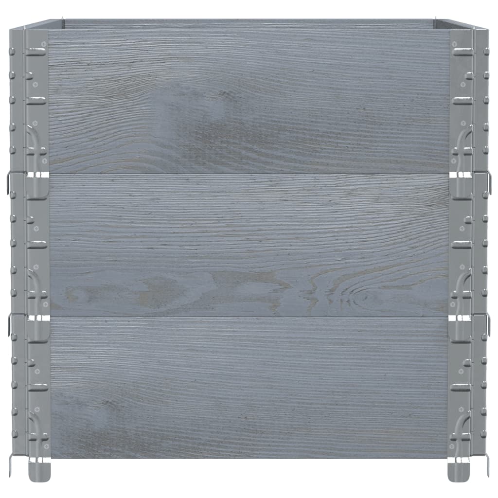 Palletopzetranden 3 st 80x60 cm massief grenenhout grijs