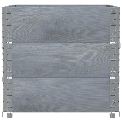Palletopzetranden 3 st 80x60 cm massief grenenhout grijs