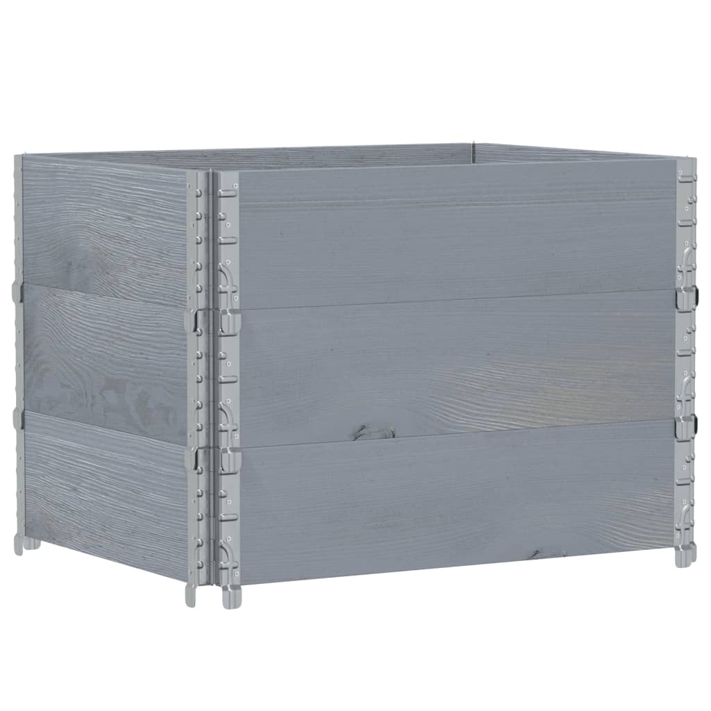 Palletopzetranden 3 st 80x60 cm massief grenenhout grijs