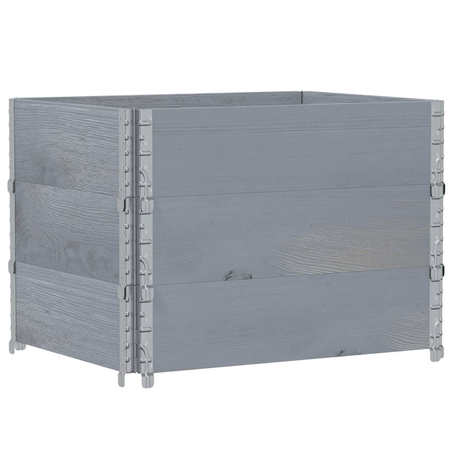Palletopzetranden 3 st 80x60 cm massief grenenhout grijs