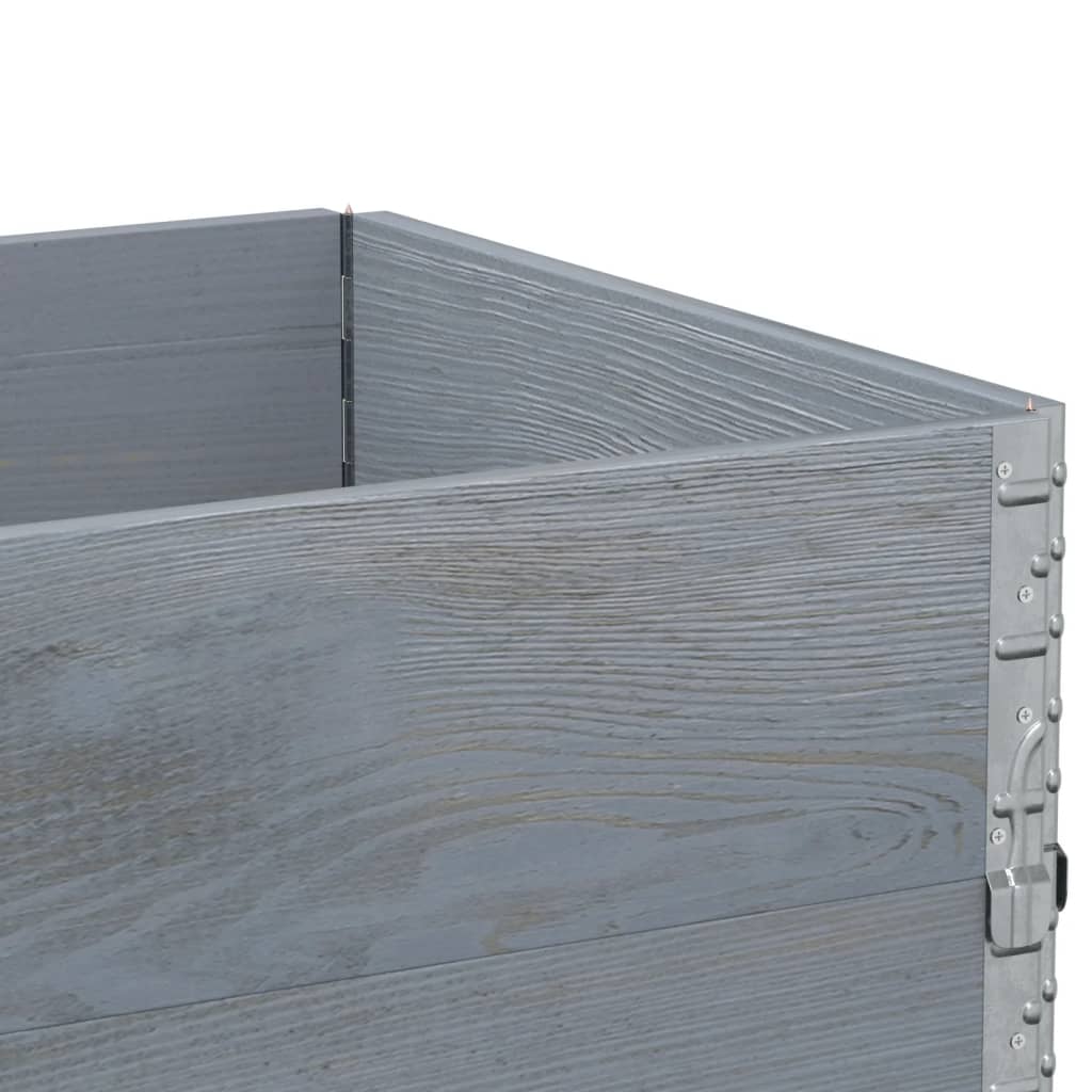 Palletopzetranden 3 st 80x60 cm massief grenenhout grijs