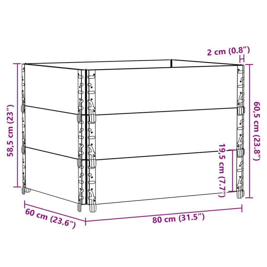Palletopzetranden Massief Grenenhout Bruin 3