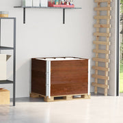 Palletopzetrand massief grenenhout bruin