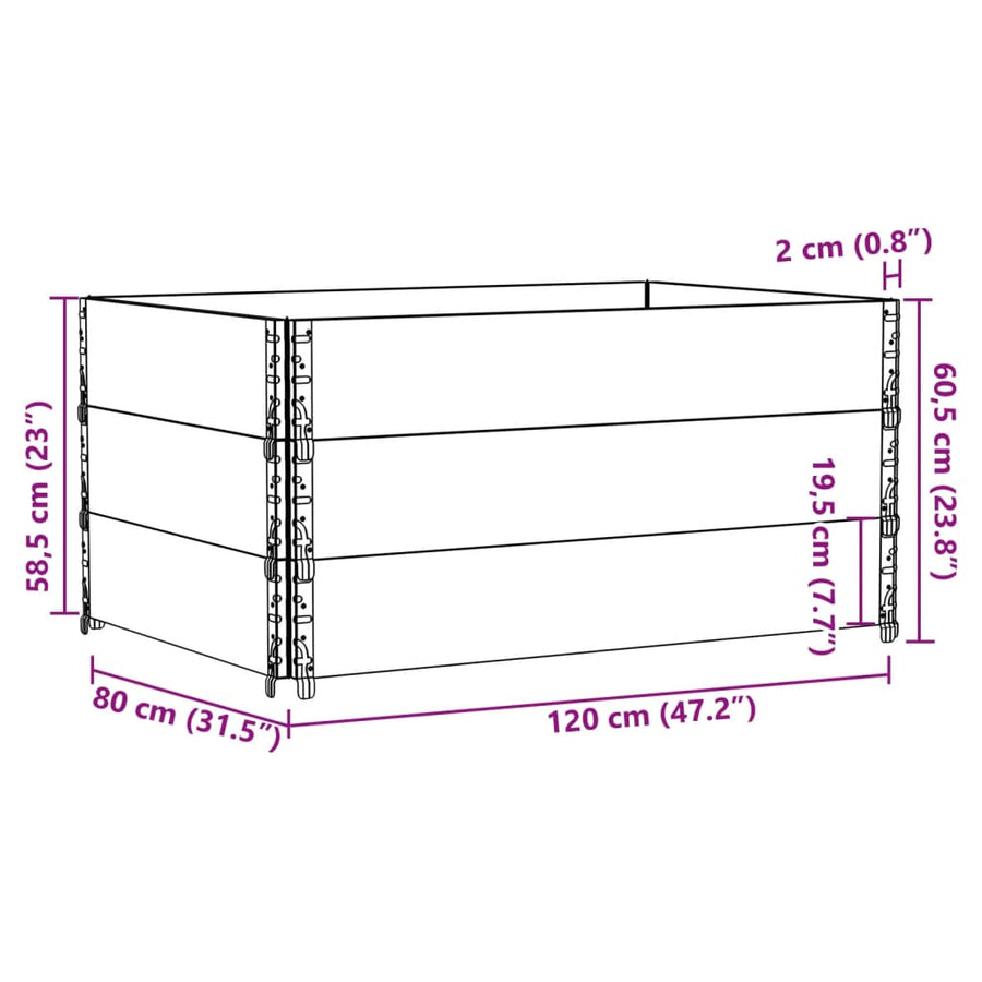 Palletopzetranden Massief Grenenhout Bruin 3