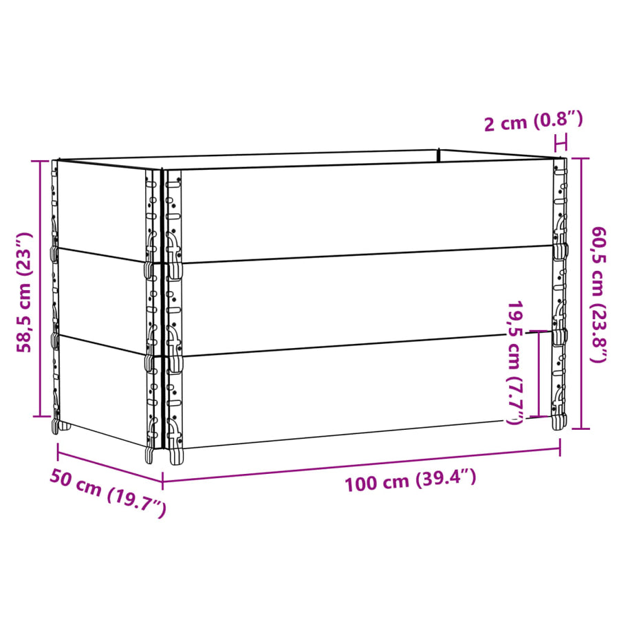 Palletopzetranden Massief Grenenhout Bruin 3