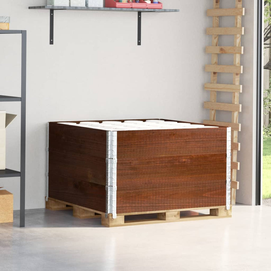 Palletopzetranden 3 St 100X100 Cm Massief Grenenhout Bruin