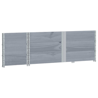 Palletopzetranden Massief Grenenhout 3 150 x 50 cm Grijs