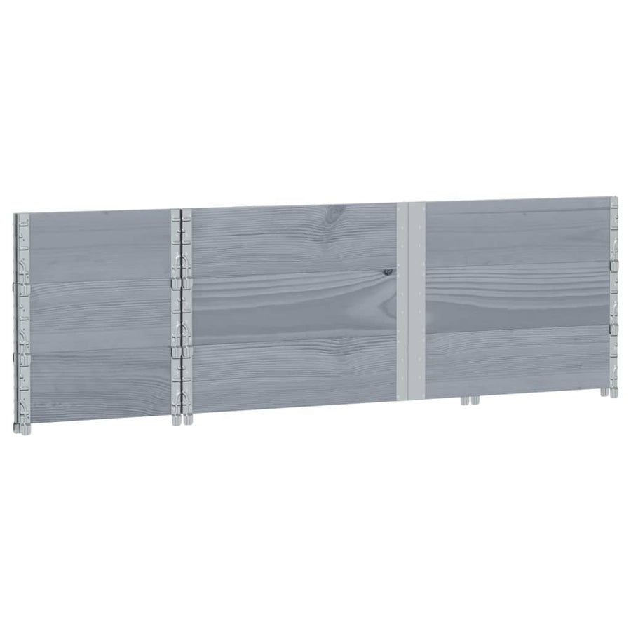 Palletopzetranden Massief Grenenhout 3 150 x 50 cm Grijs