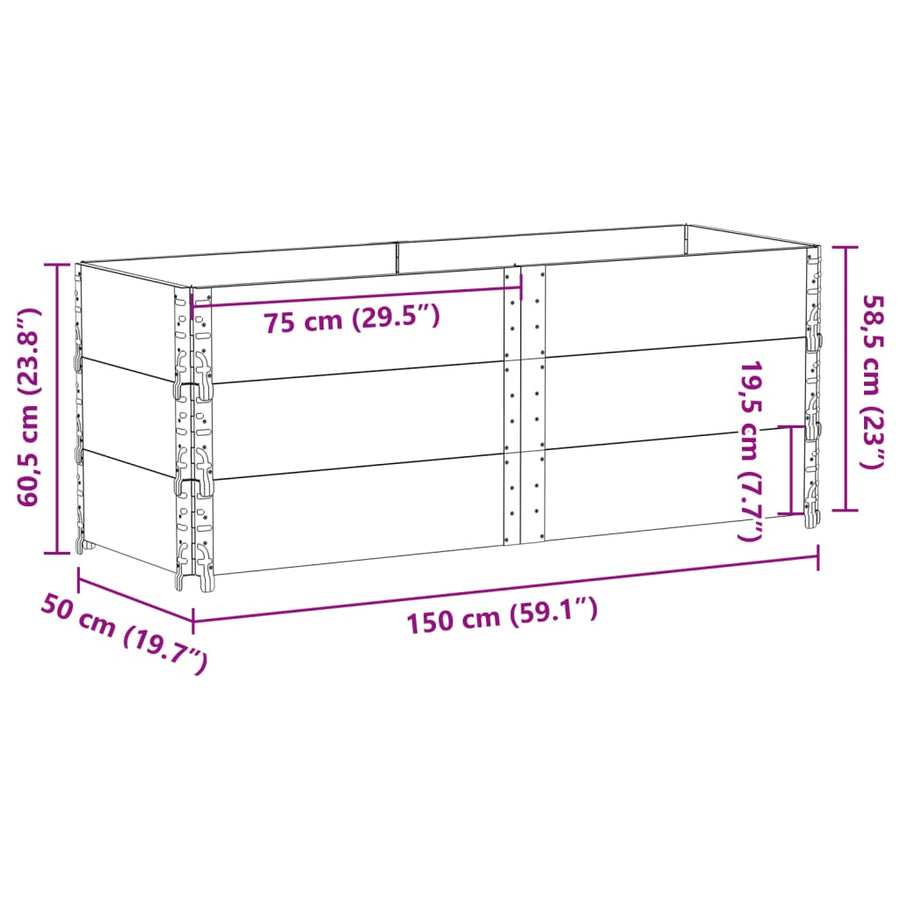 Palletopzetranden Massief Grenenhout Bruin 3
