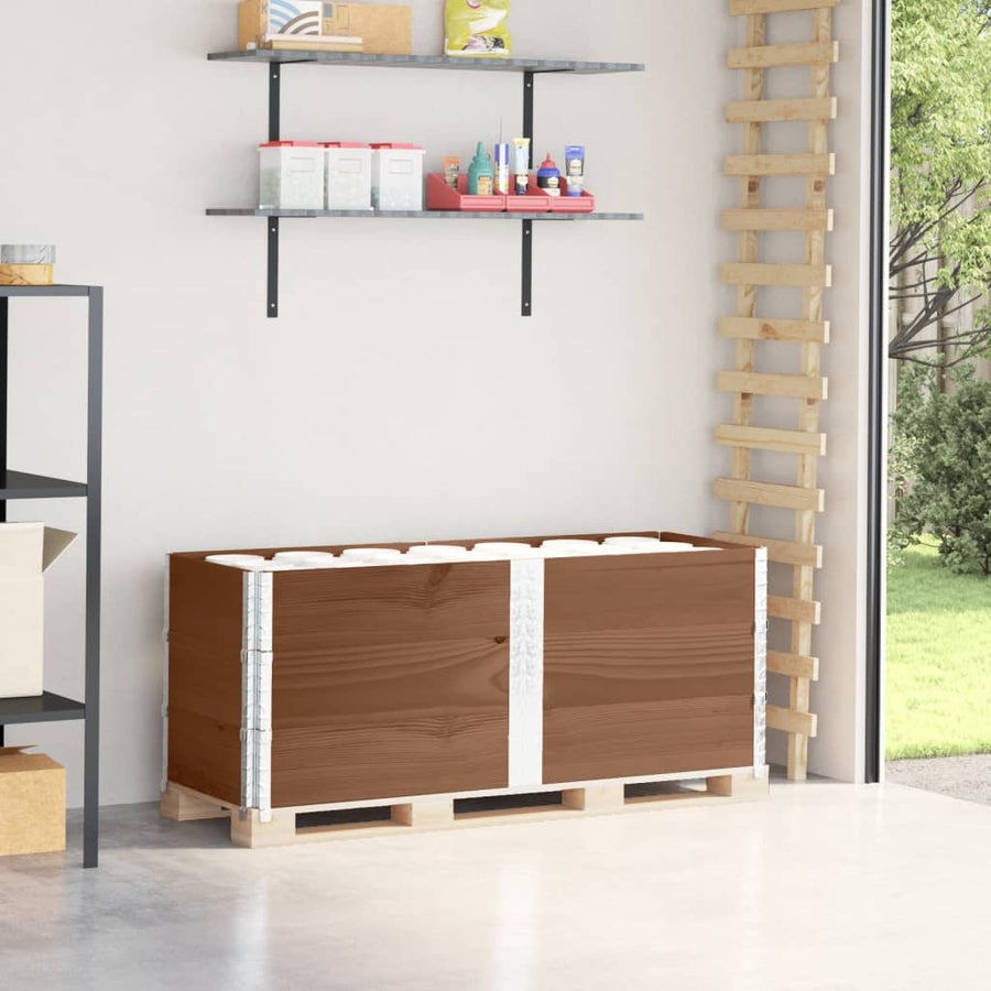 Palletopzetranden Massief Grenenhout Bruin 3